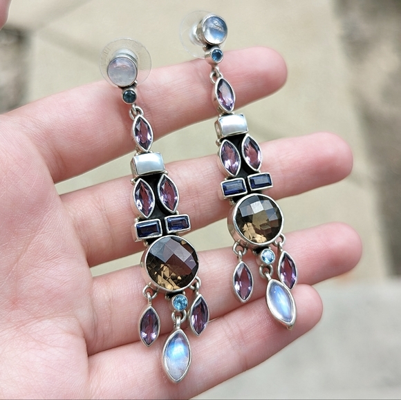 Nicky Butler gemstone sterling silver earrings vintage 925 - Picture 4 of 4